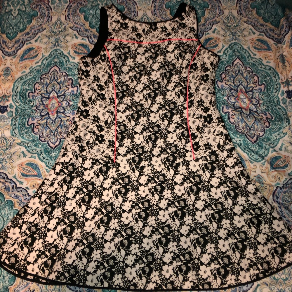 Black and white floral dress